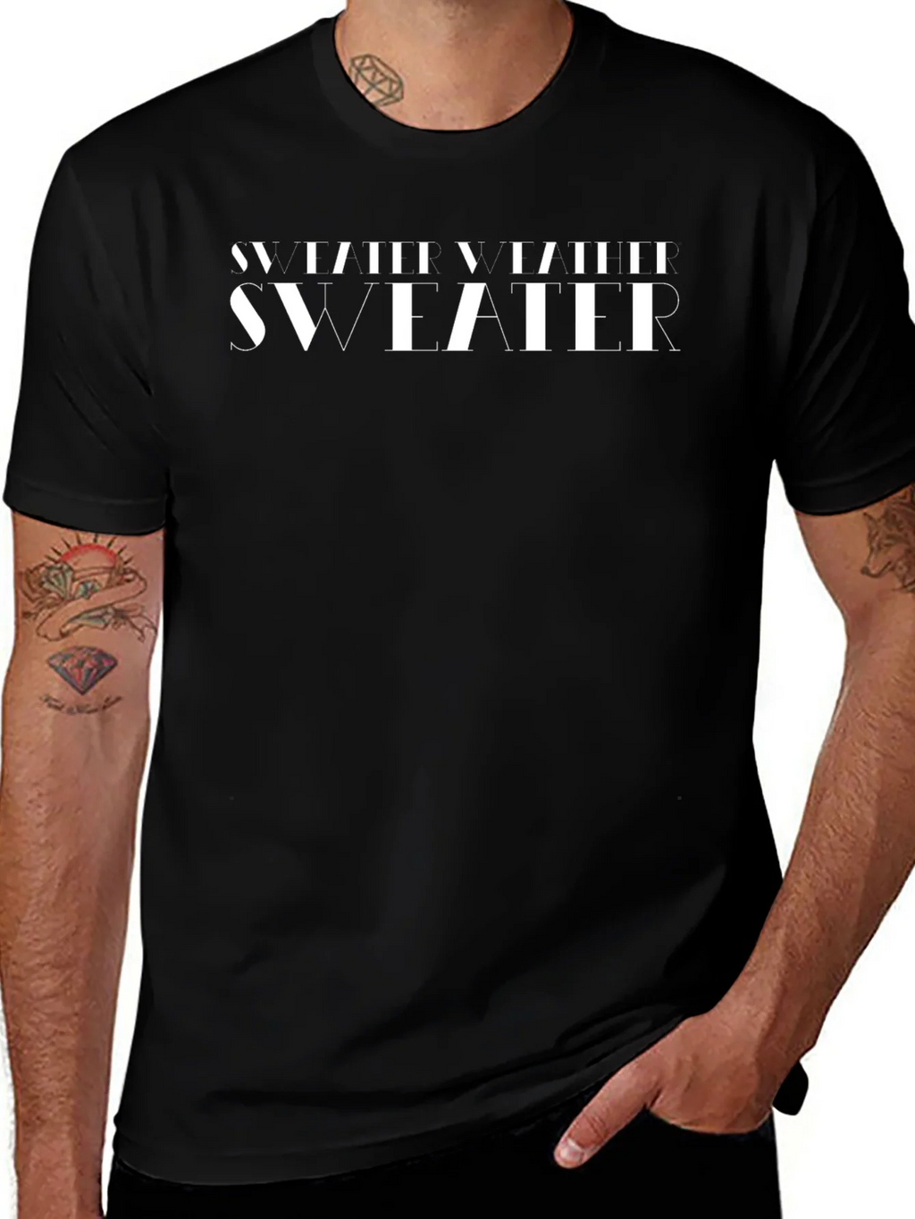 Stylish Sweater Weather Black Graphic T-Shirt