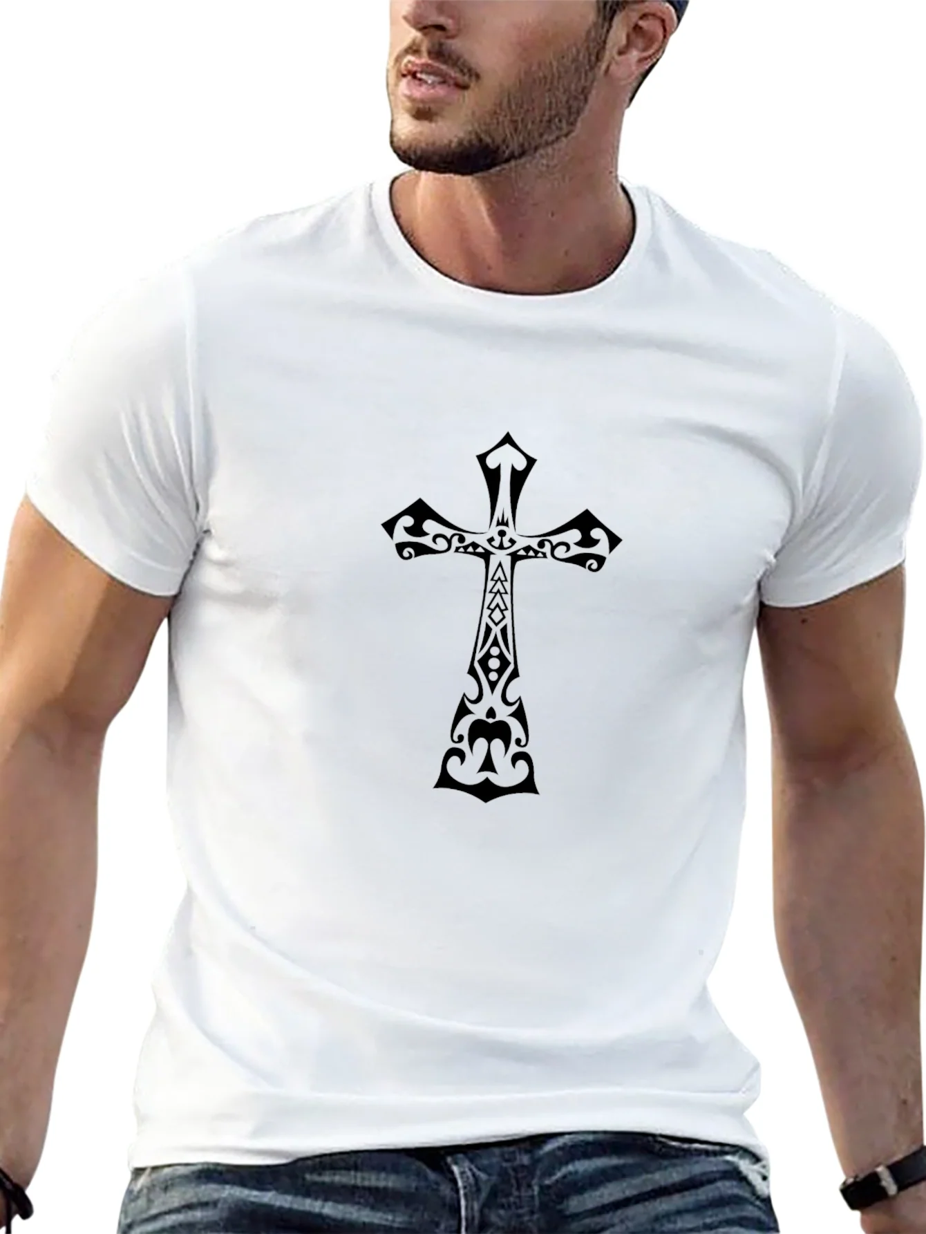 Black Christian Cross Graphic Tee