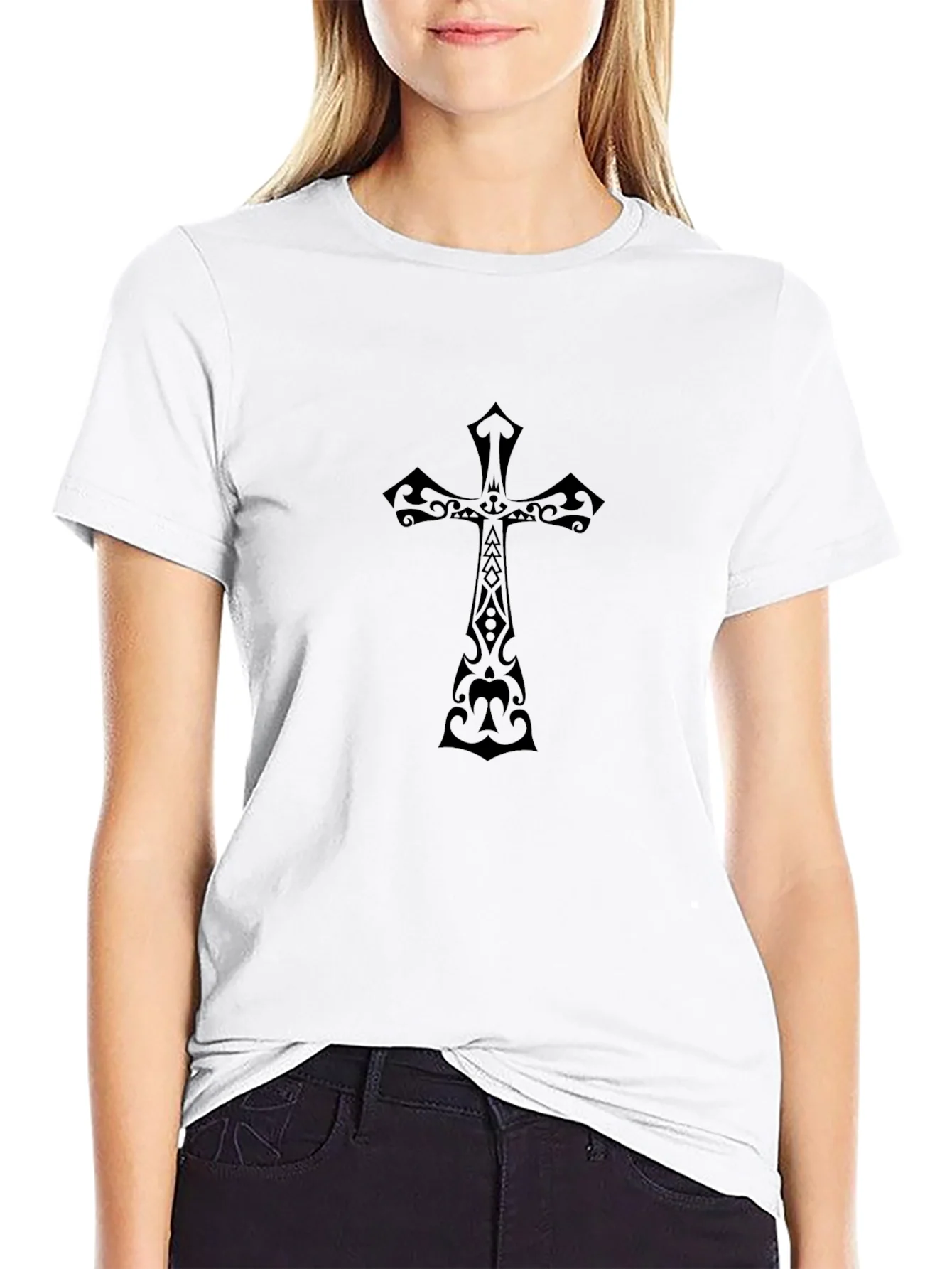 Black Christian Cross Graphic Tee
