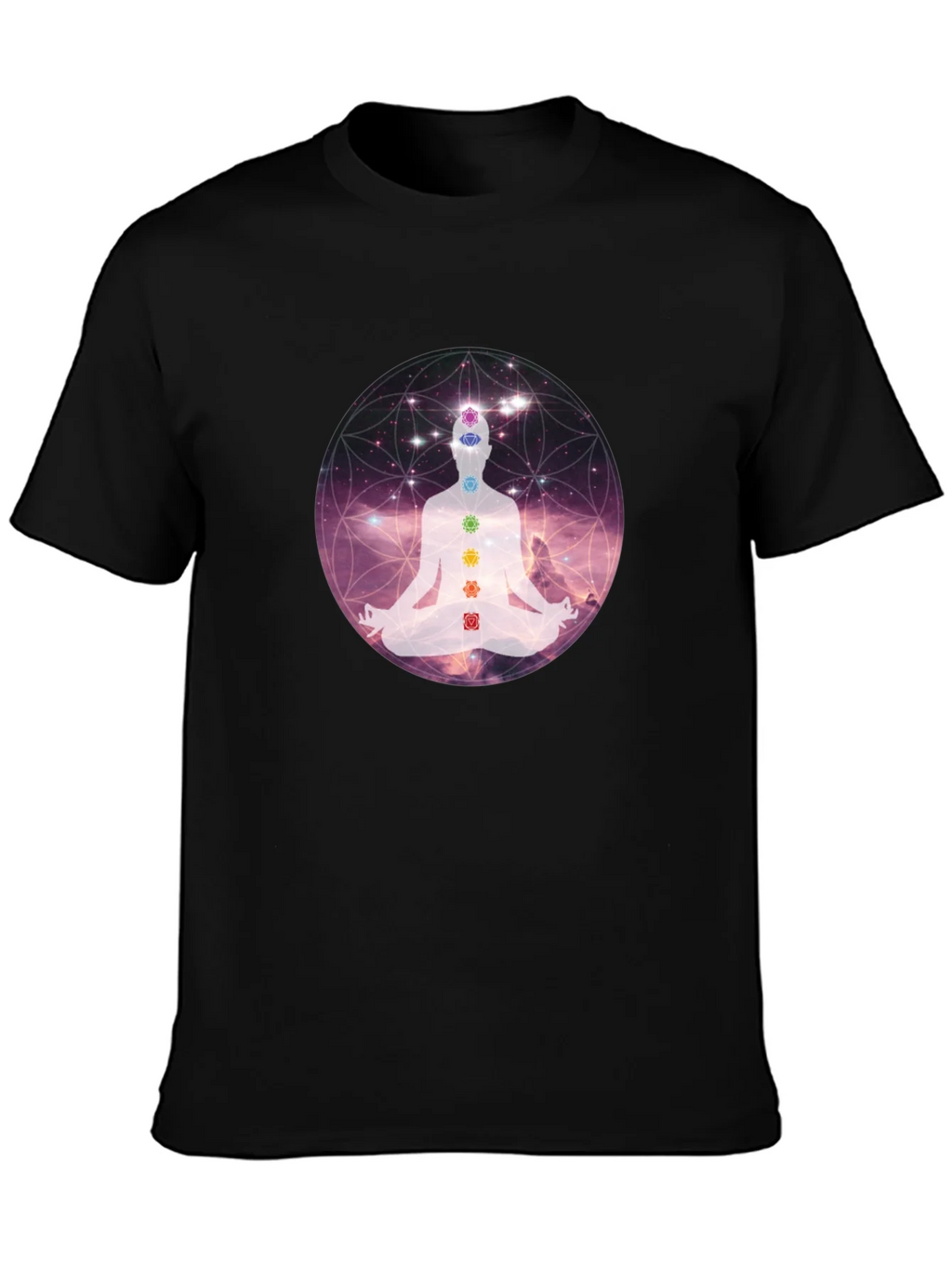 Chakra Meditation Graphic Tee - Relaxing Comfort