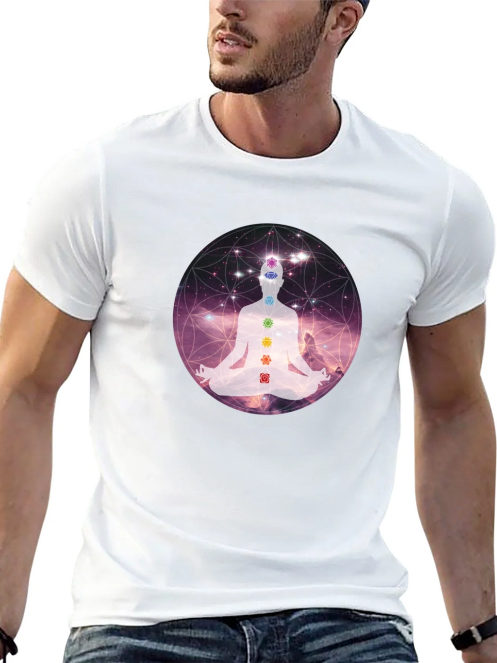 Chakra Meditation Graphic Tee - Relaxing Comfort