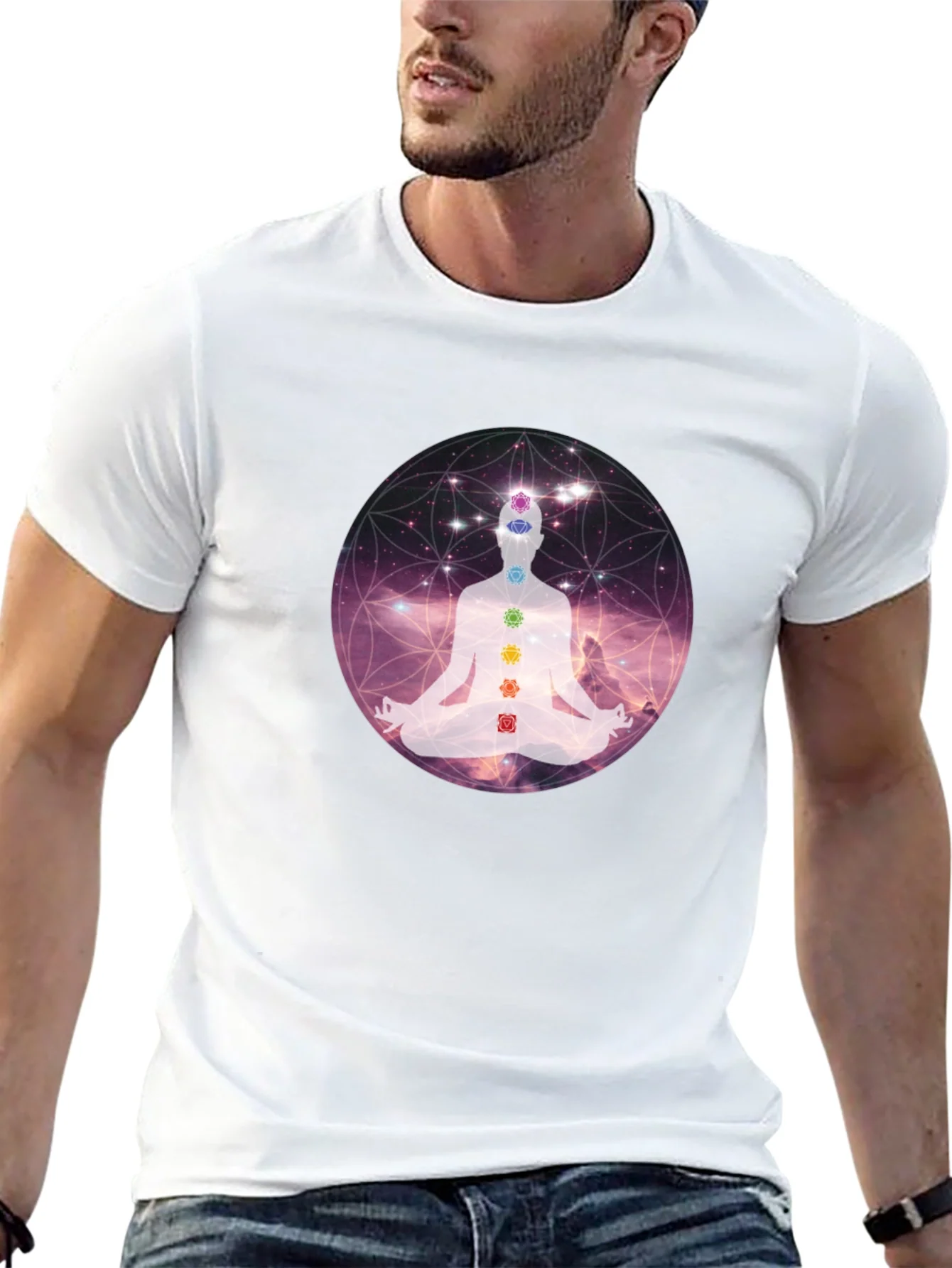 Chakra Meditation Graphic Tee - Relaxing Comfort