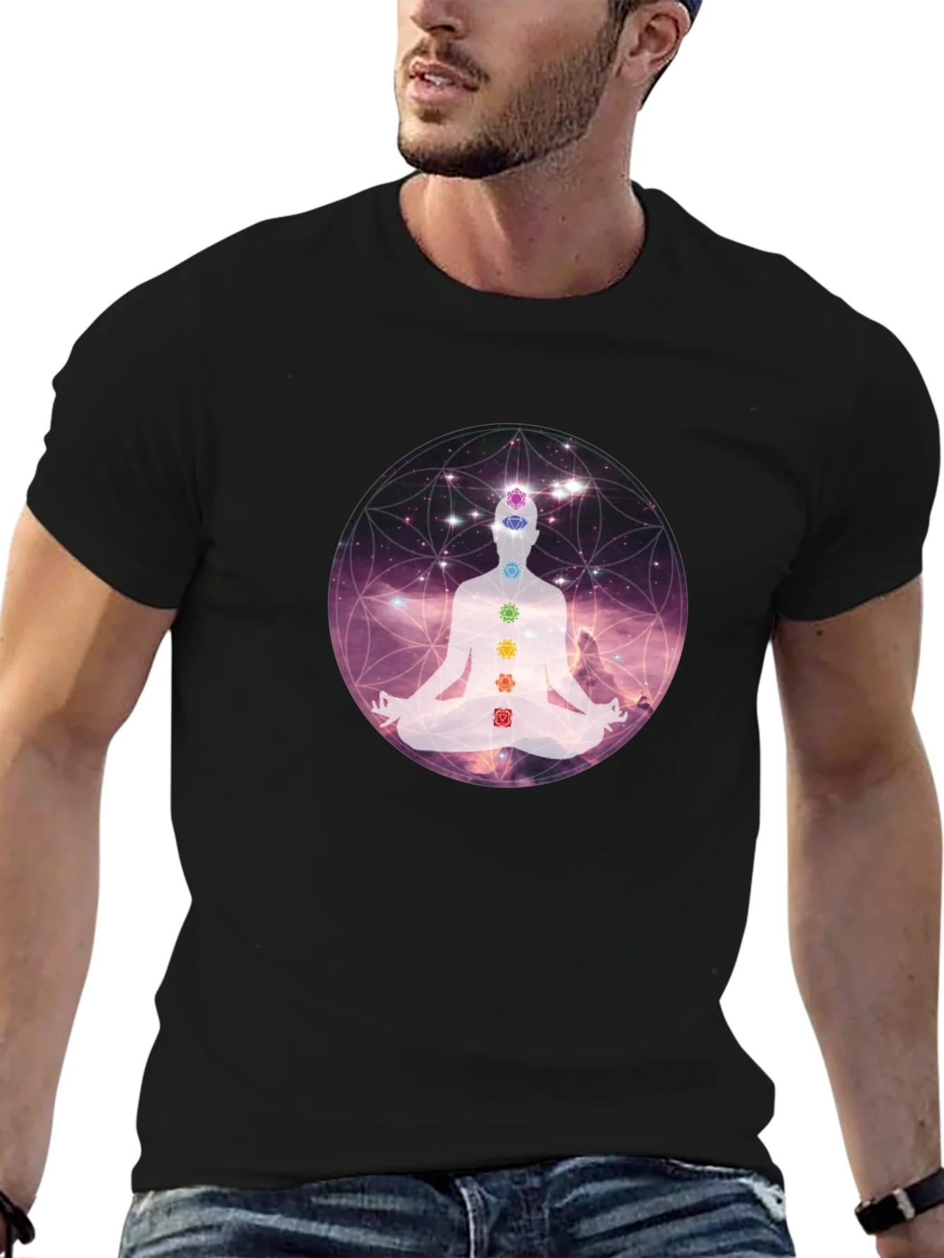 Chakra Meditation Graphic Tee - Relaxing Comfort