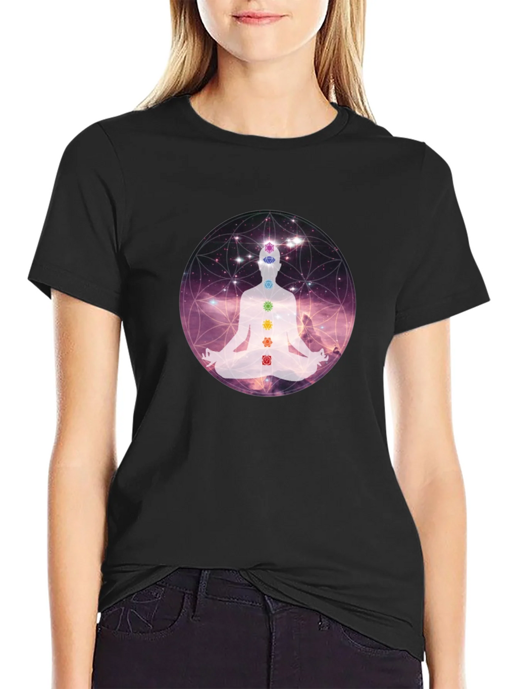 Chakra Meditation Graphic Tee - Relaxing Comfort