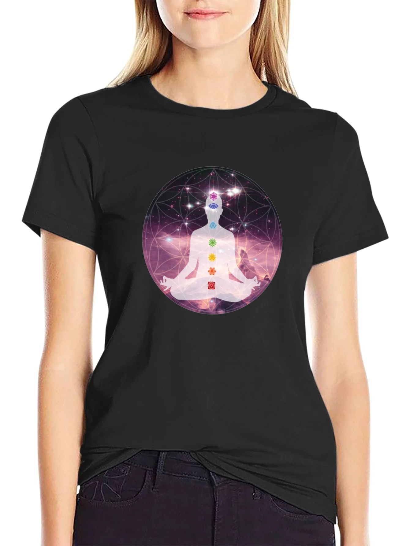Chakra Meditation Graphic Tee - Relaxing Comfort