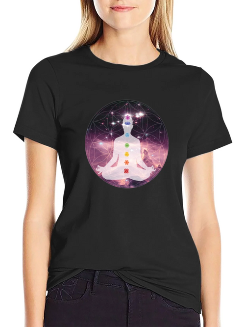 Chakra Meditation Graphic Tee - Relaxing Comfort