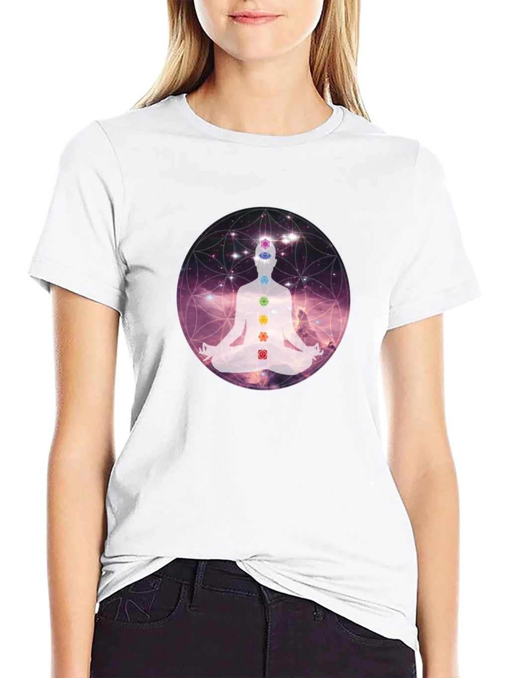 Chakra Meditation Graphic Tee - Relaxing Comfort