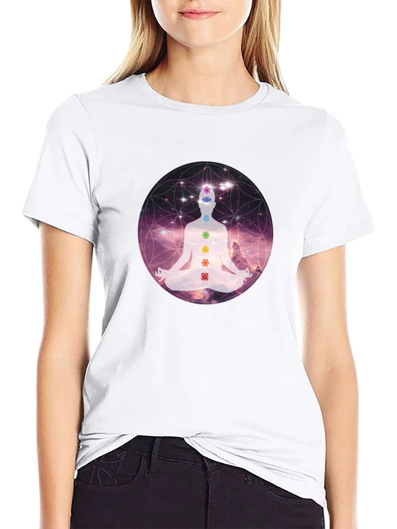 Chakra Meditation Graphic Tee - Relaxing Comfort