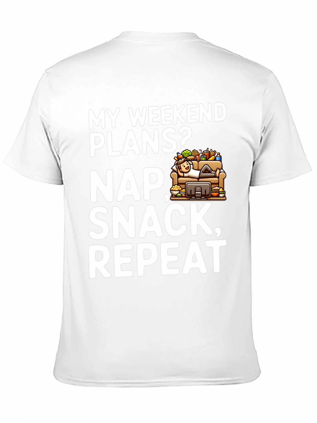 My Weekend Plans Nap Snack Repeat Black T-Shirt