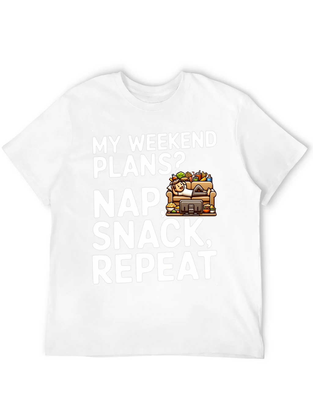 My Weekend Plans Nap Snack Repeat Black T-Shirt