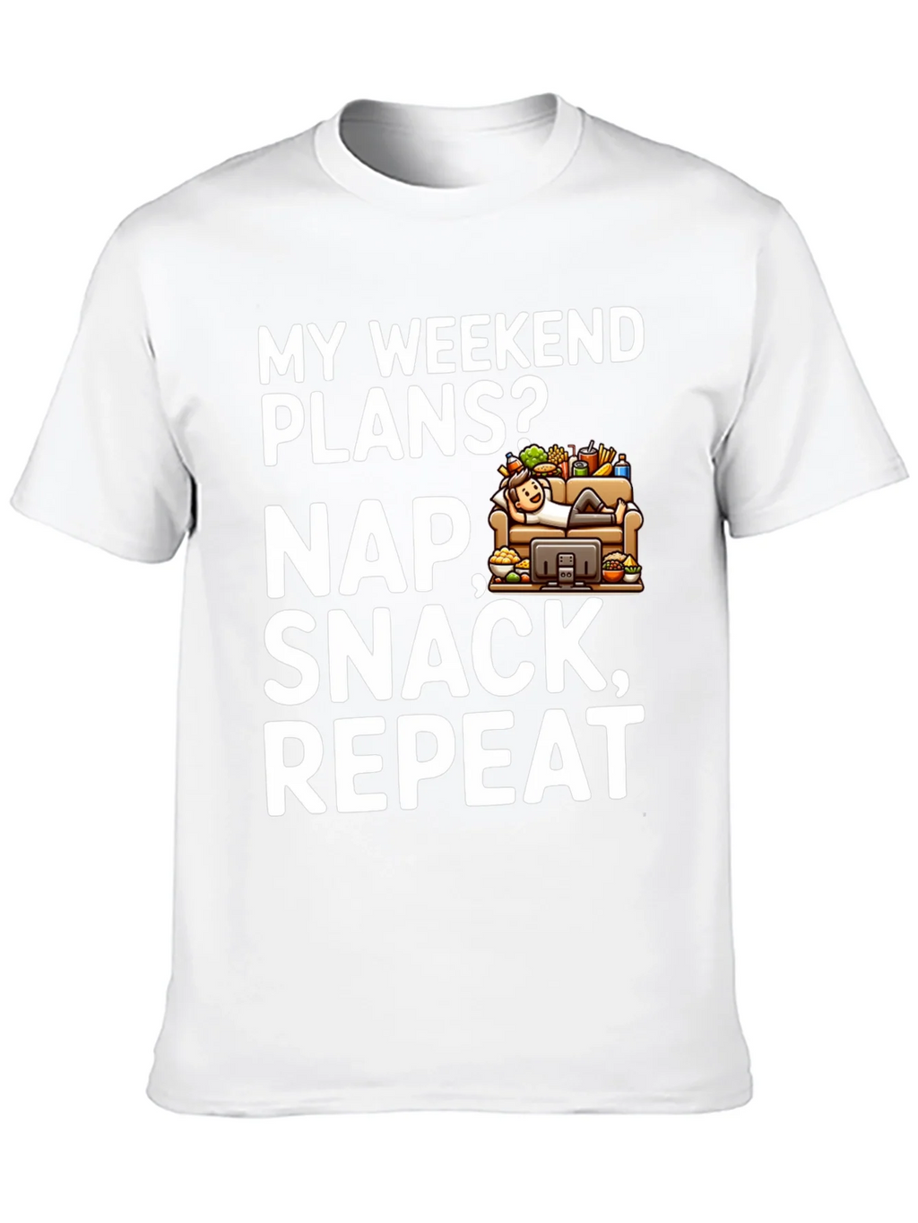 My Weekend Plans Nap Snack Repeat Black T-Shirt