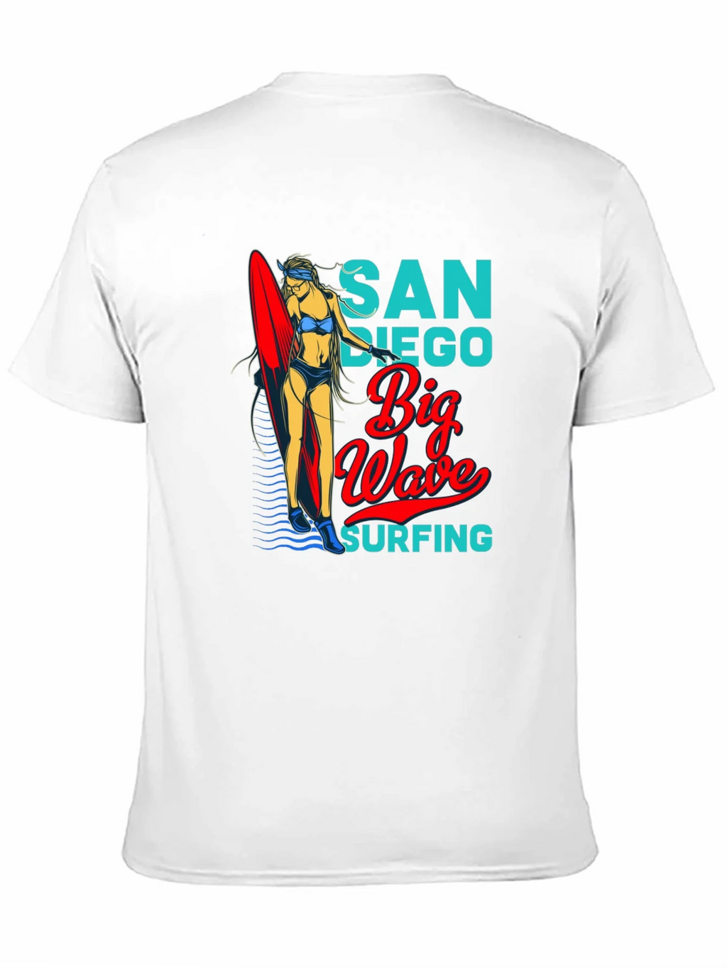 San Diego Big Wave Surfing Graphic T-Shirt