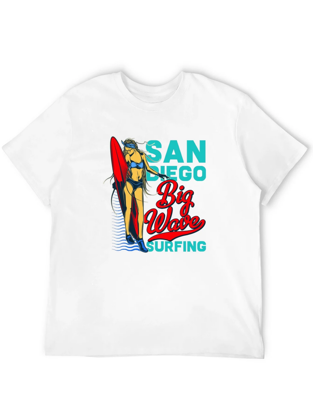 San Diego Big Wave Surfing Graphic T-Shirt