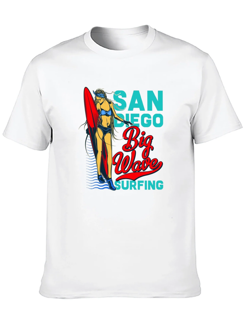 San Diego Big Wave Surfing Graphic T-Shirt