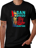 San Diego Big Wave Surfing Graphic T-Shirt