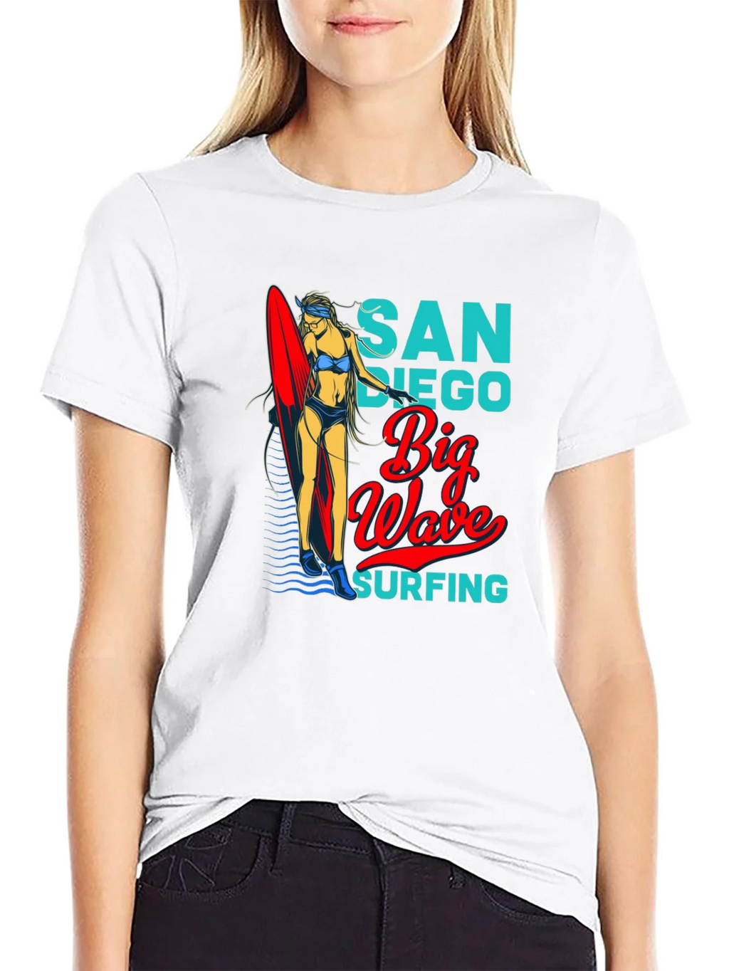 San Diego Big Wave Surfing Graphic T-Shirt
