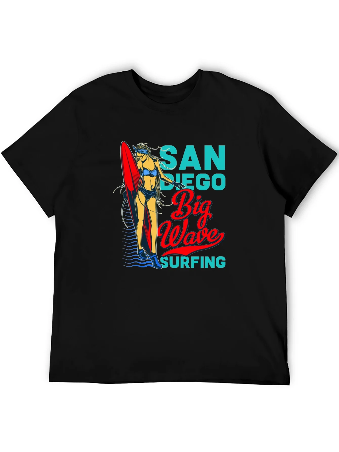 San Diego Big Wave Surfing Graphic T-Shirt