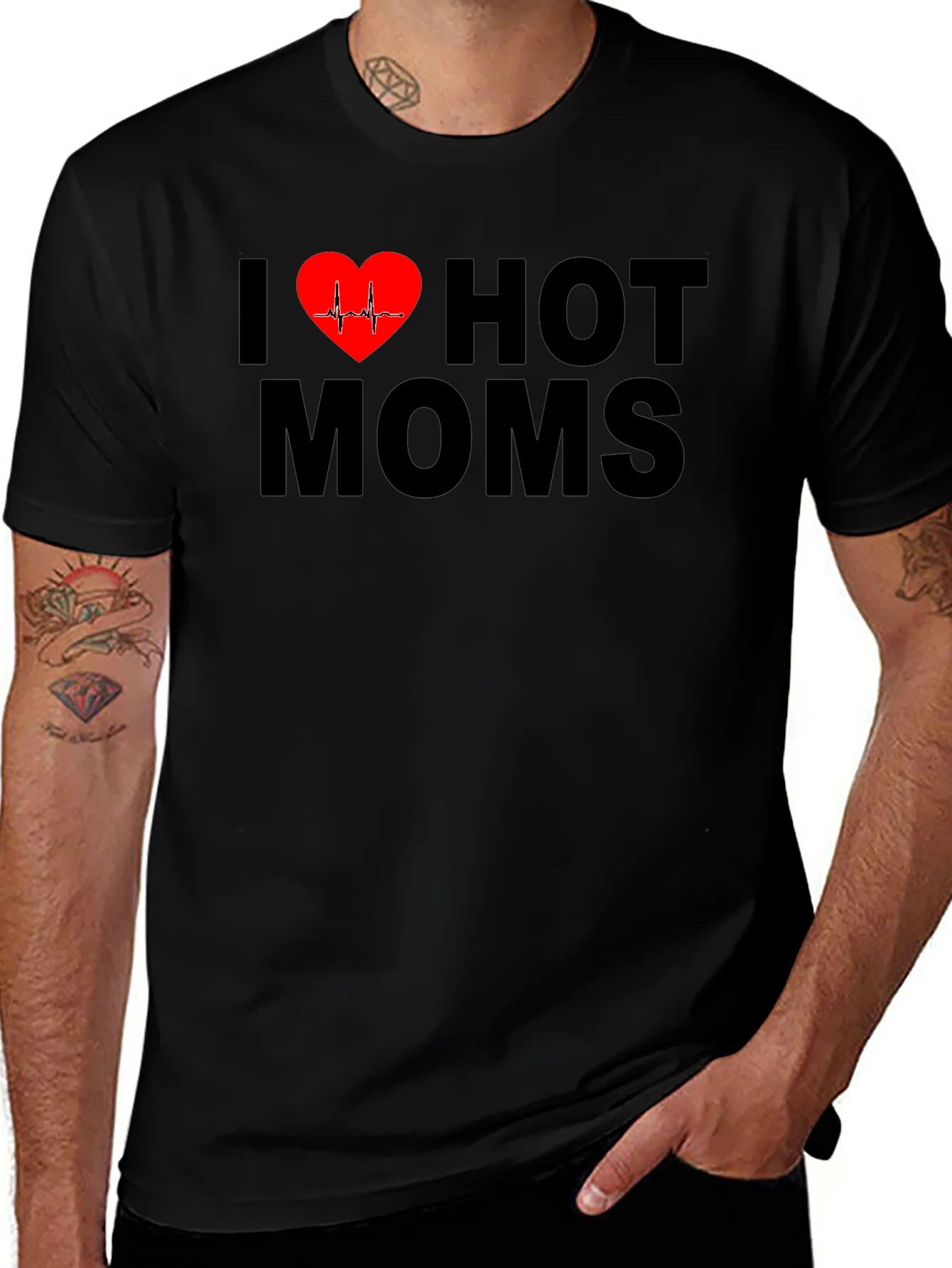 I Heart Hot Moms Graphic Tee - Bold Statement T-Shirt