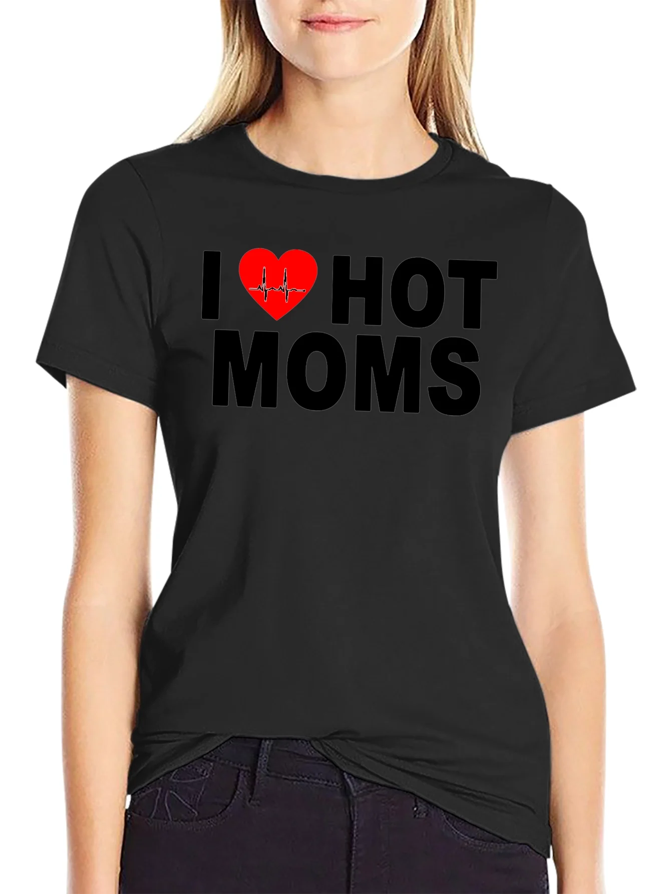 I Heart Hot Moms Graphic Tee - Bold Statement T-Shirt