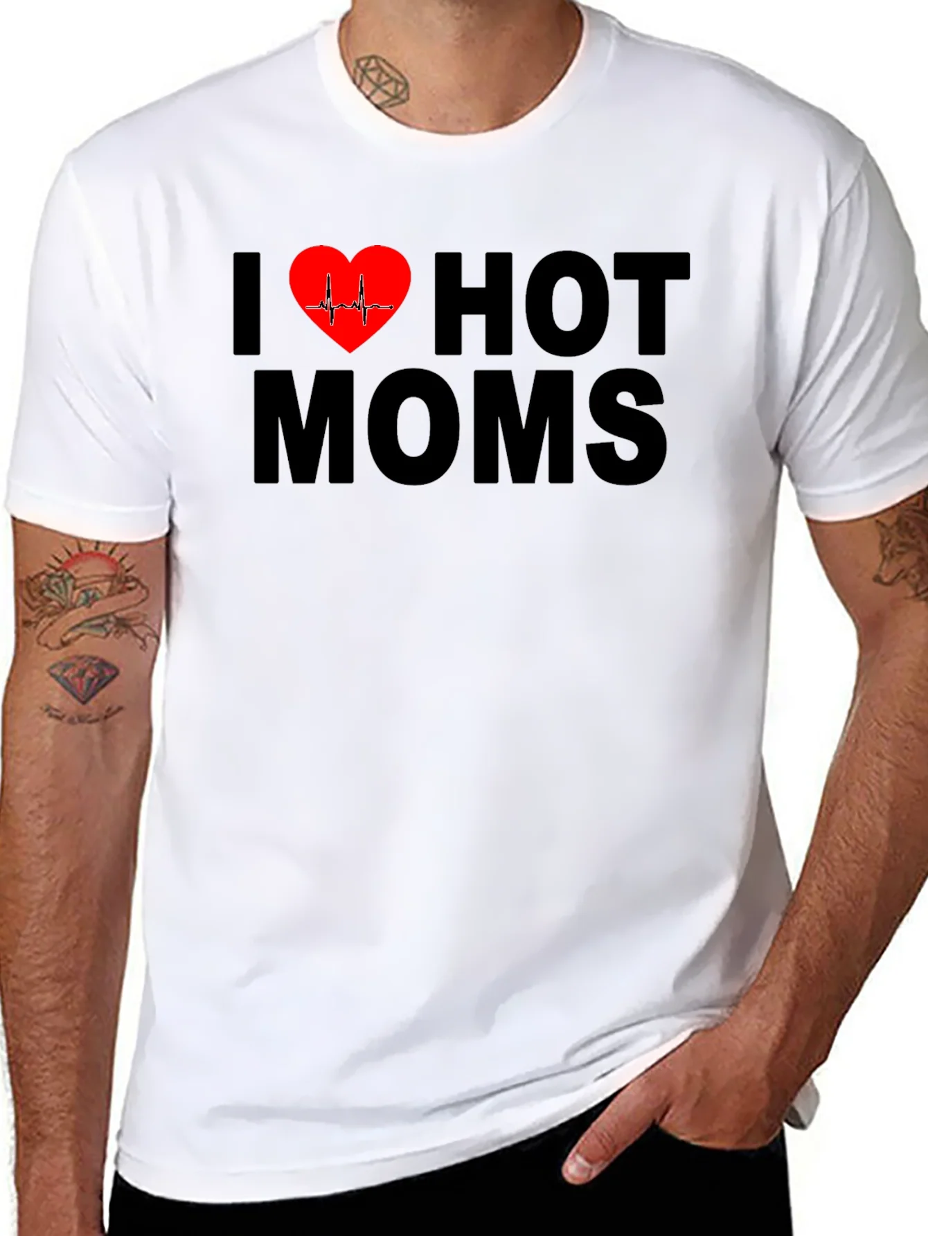 I Heart Hot Moms Graphic Tee - Bold Statement T-Shirt