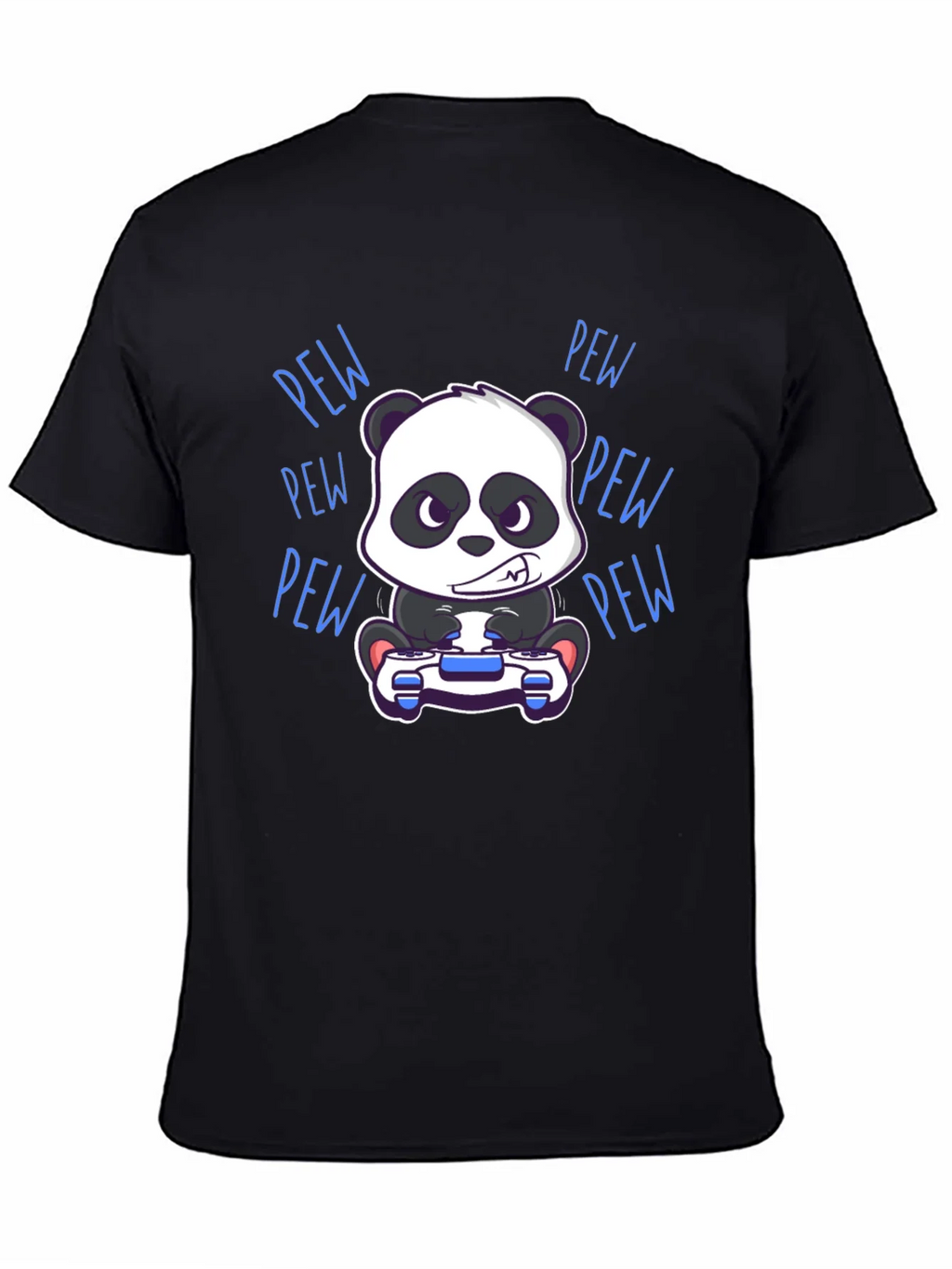 Gamer Panda Black T-Shirt - Pew Pew