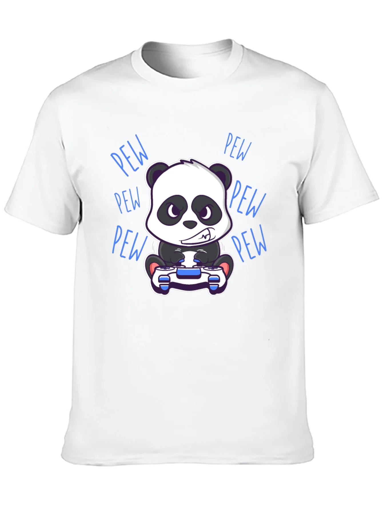 Gamer Panda Black T-Shirt - Pew Pew