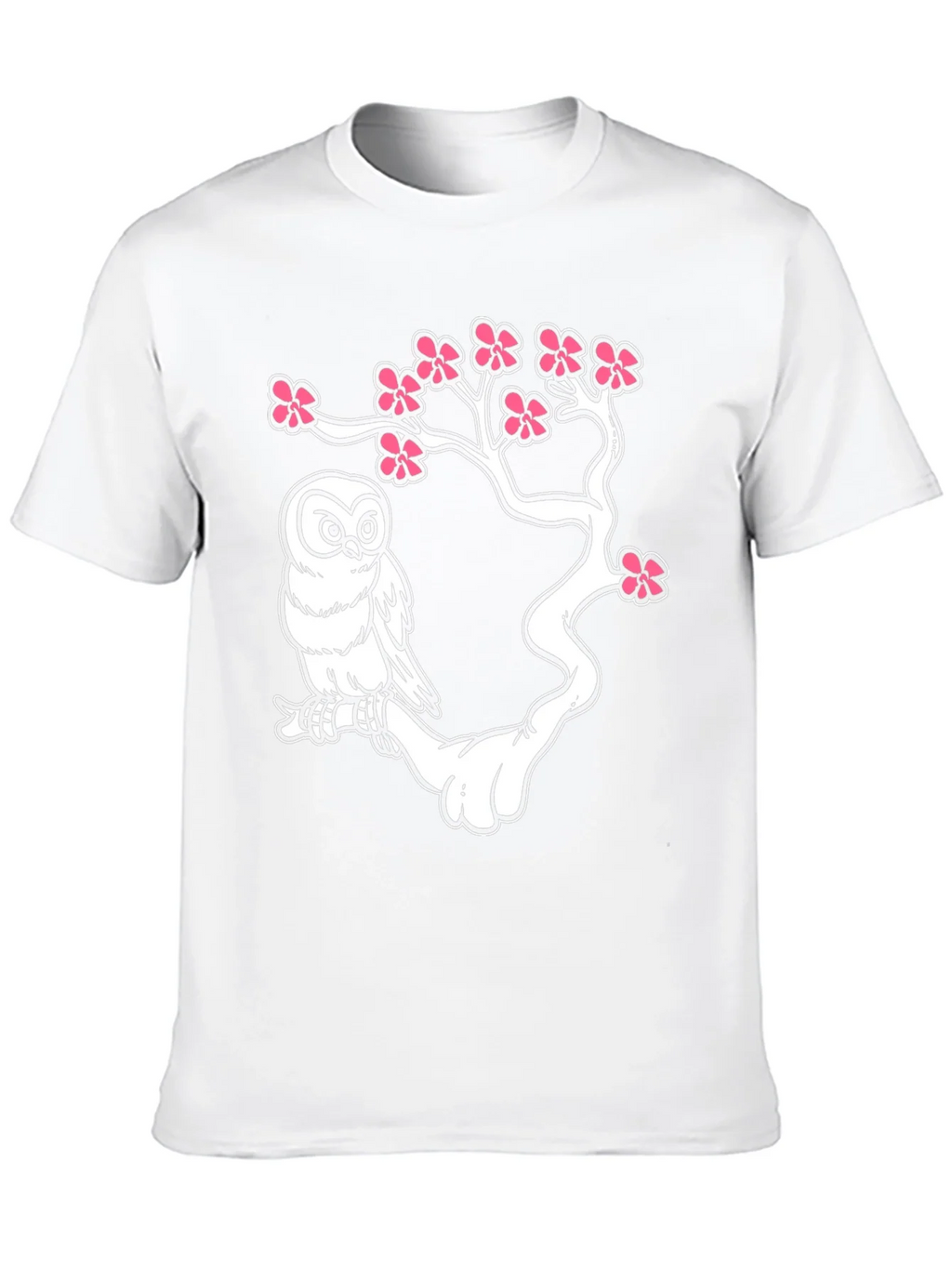 Owl on Branch Graphic T-Shirt - Black