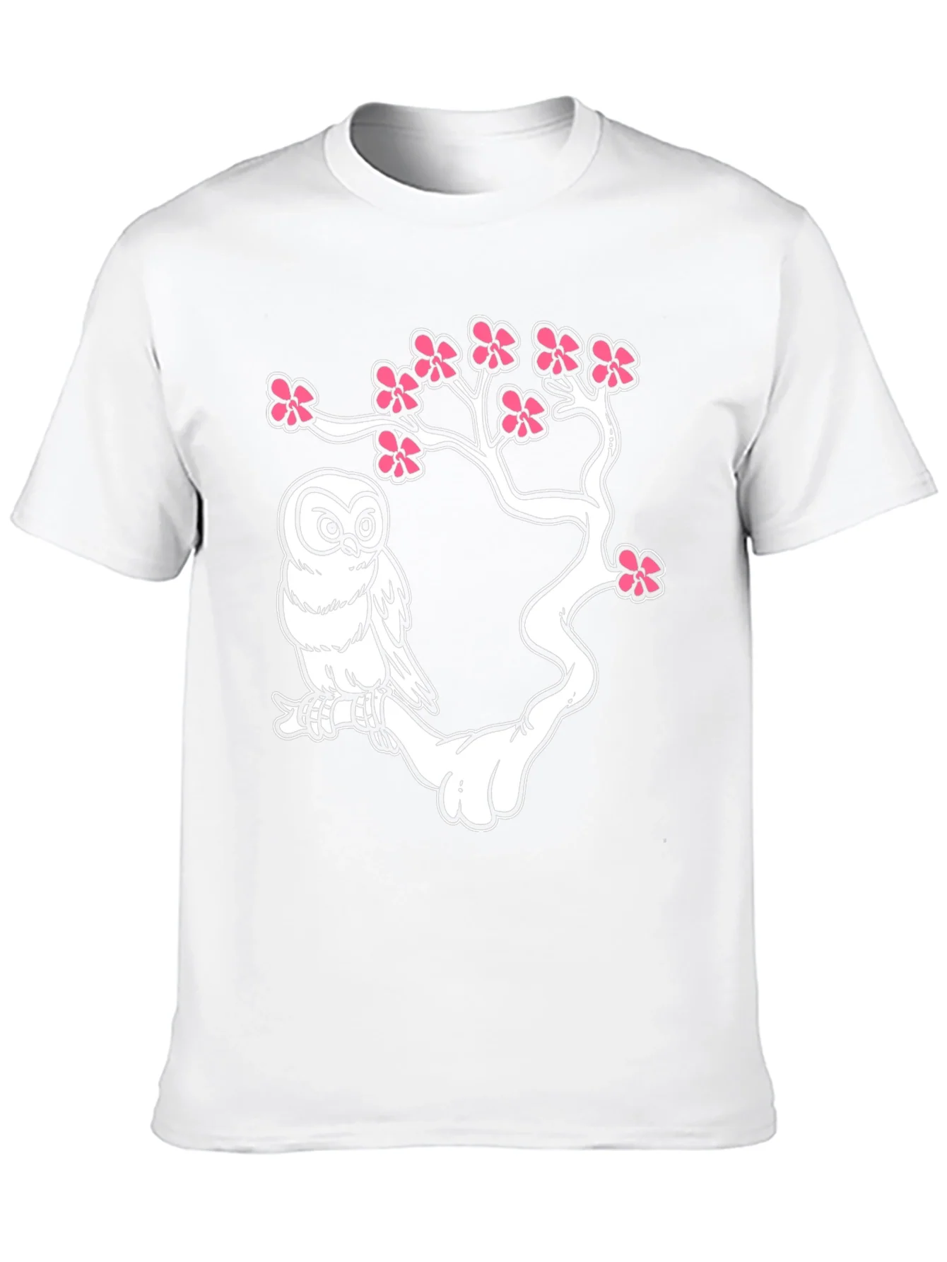 Owl on Branch Graphic T-Shirt - Black