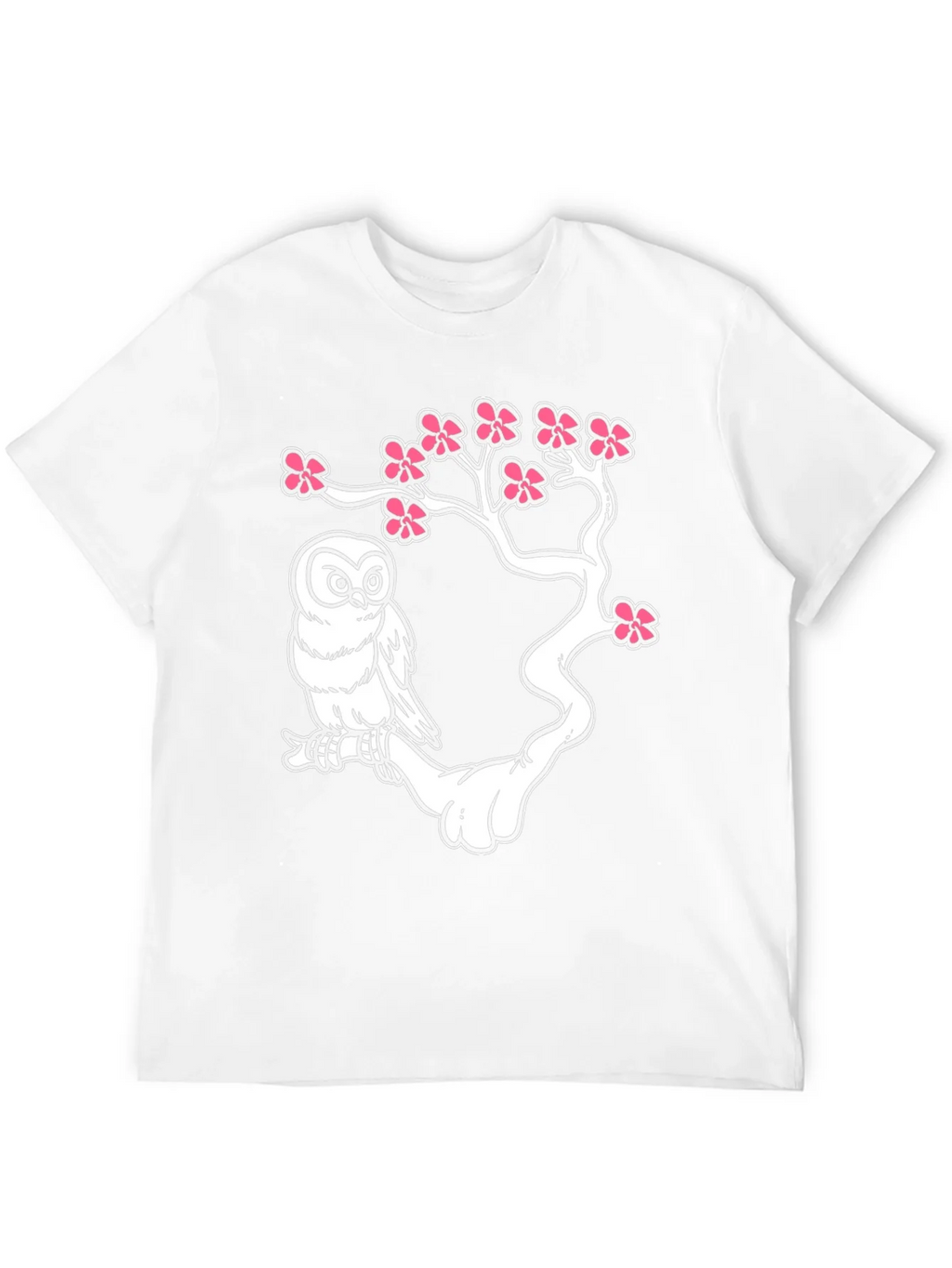 Owl on Branch Graphic T-Shirt - Black