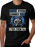 Fishing T-Shirt: Winter Spring Summer Fall