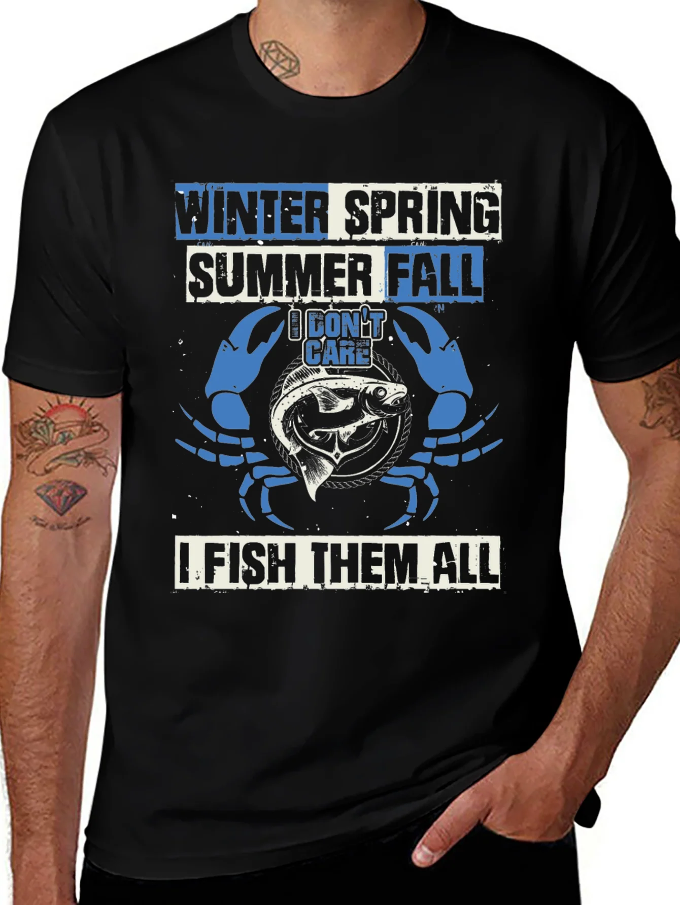 Fishing T-Shirt: Winter Spring Summer Fall