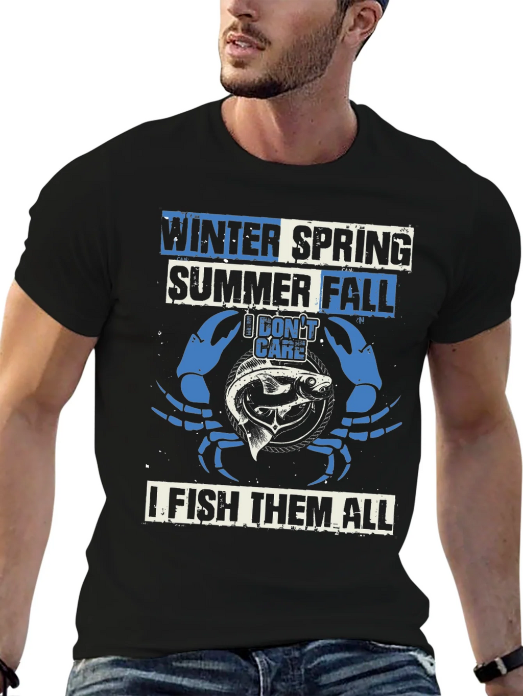 Fishing T-Shirt: Winter Spring Summer Fall