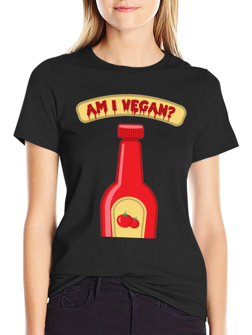 Am I Vegan Ketchup Graphic T-Shirt