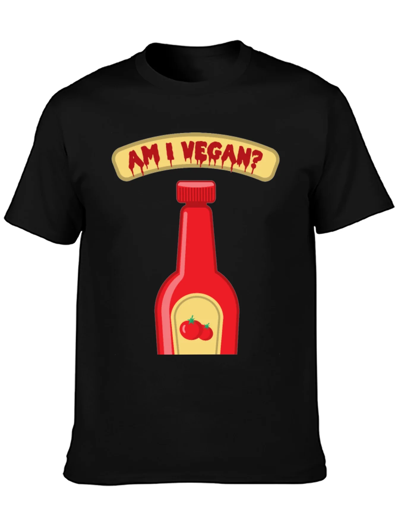 Am I Vegan Ketchup Graphic T-Shirt