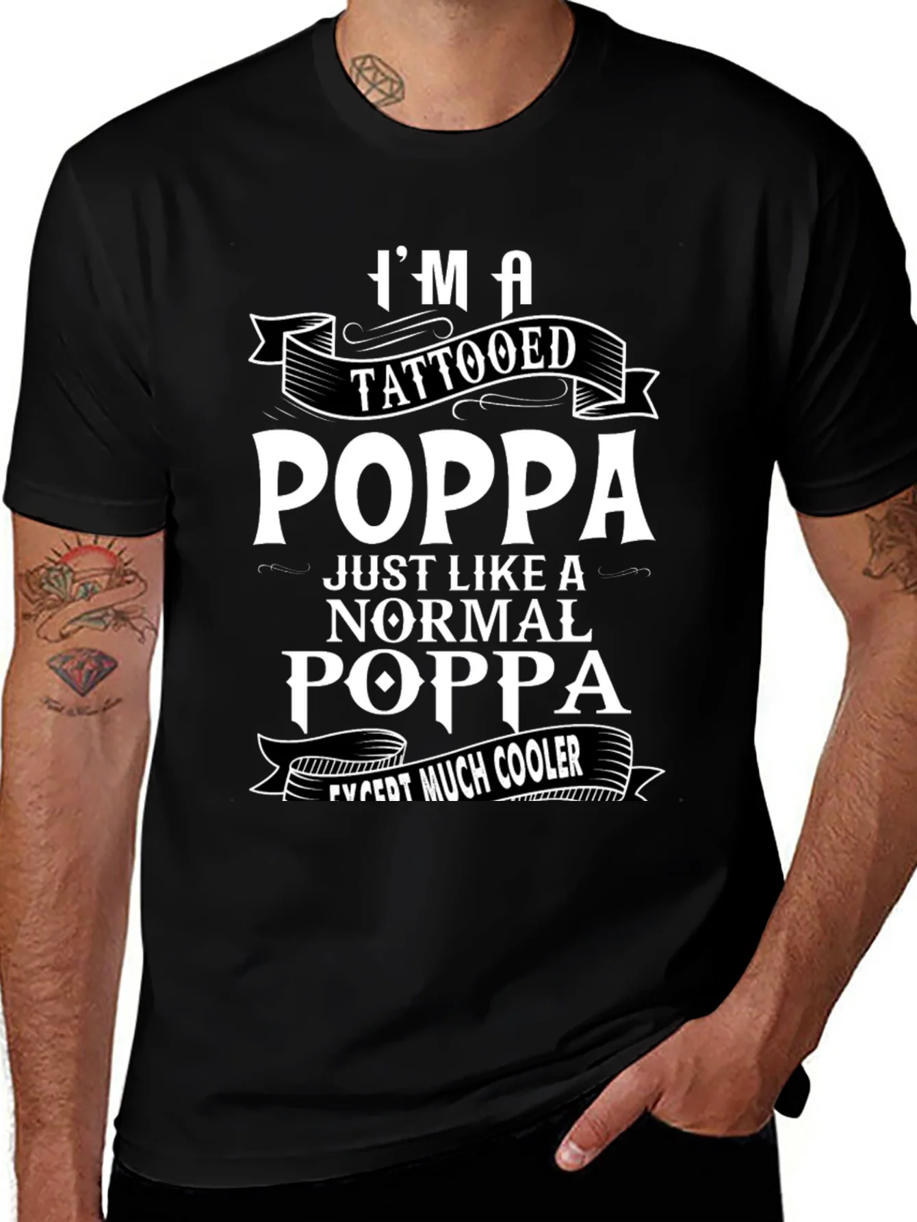 Tattooed Poppa T-Shirt - Cool Dad Tee
