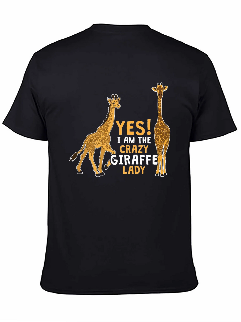 Crazy Giraffe Lady T-Shirt - Novelty Graphic Tee