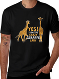 Crazy Giraffe Lady T-Shirt - Novelty Graphic Tee