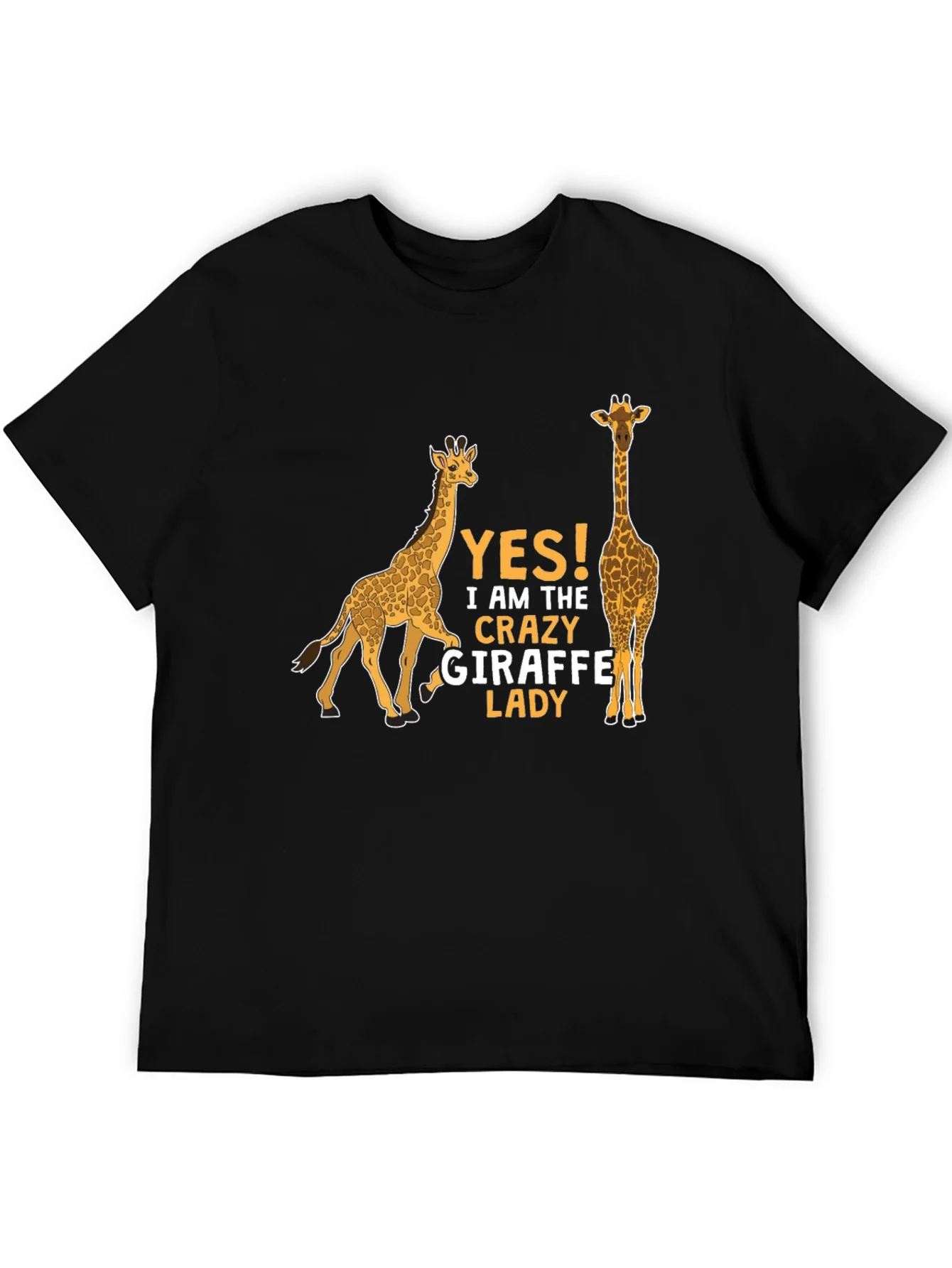 Crazy Giraffe Lady T-Shirt - Novelty Graphic Tee