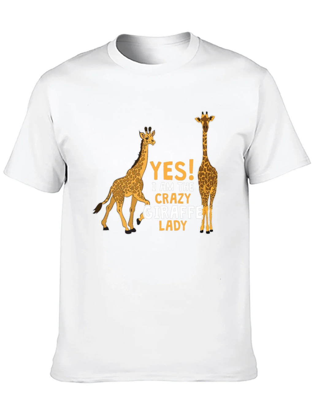 Crazy Giraffe Lady T-Shirt - Novelty Graphic Tee