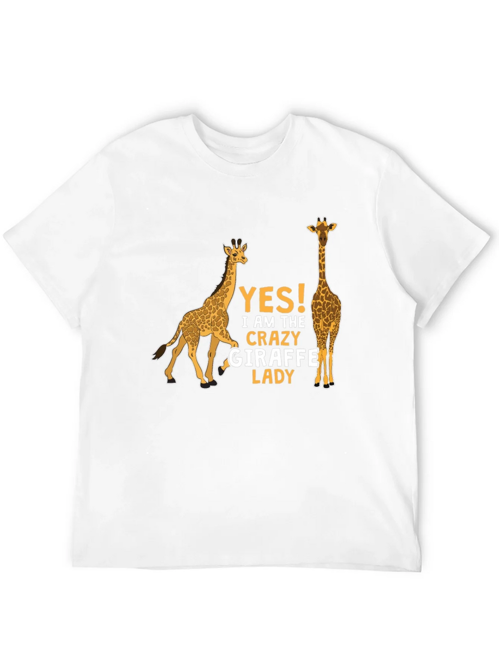 Crazy Giraffe Lady T-Shirt - Novelty Graphic Tee