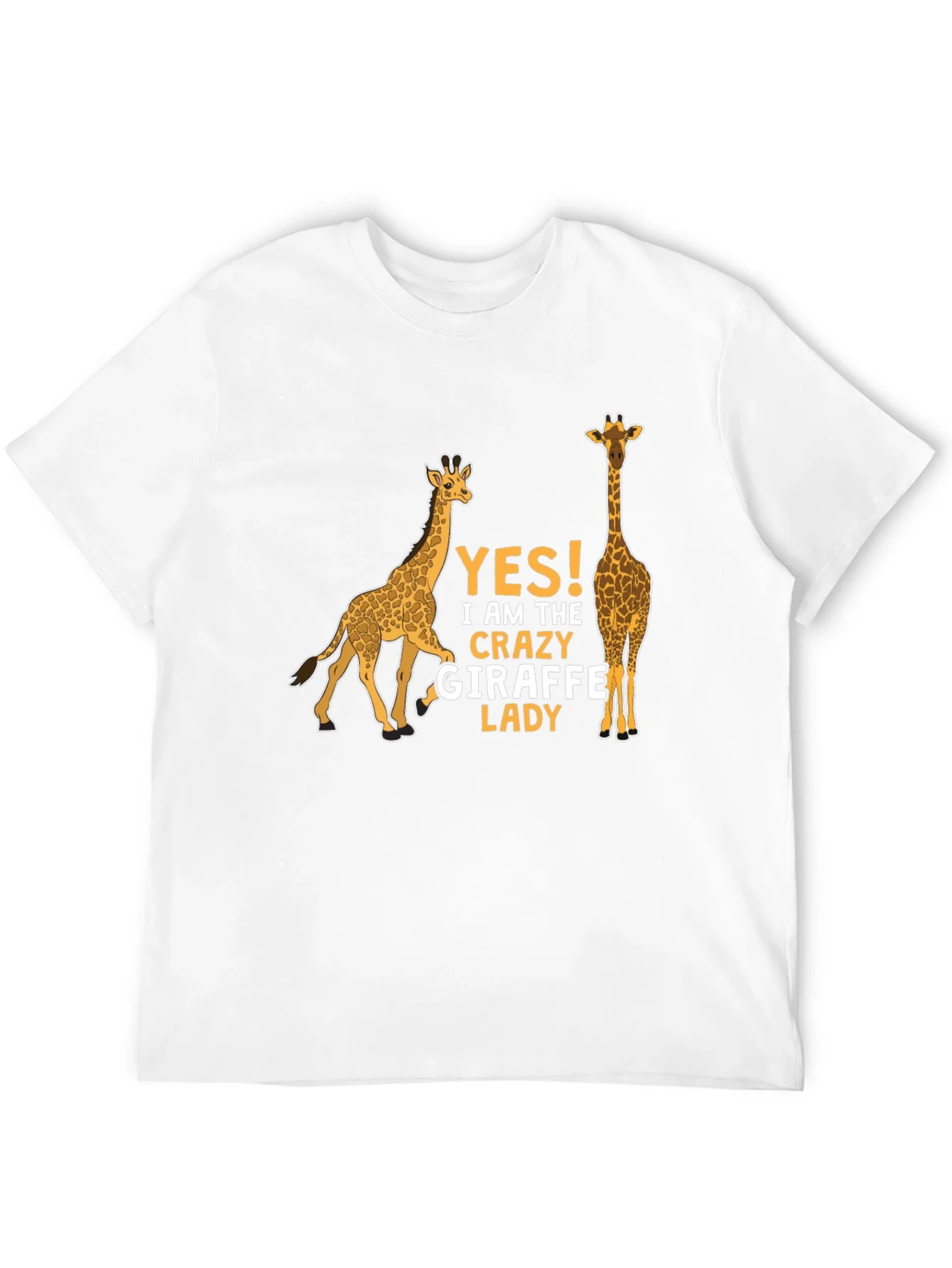 Crazy Giraffe Lady T-Shirt - Novelty Graphic Tee