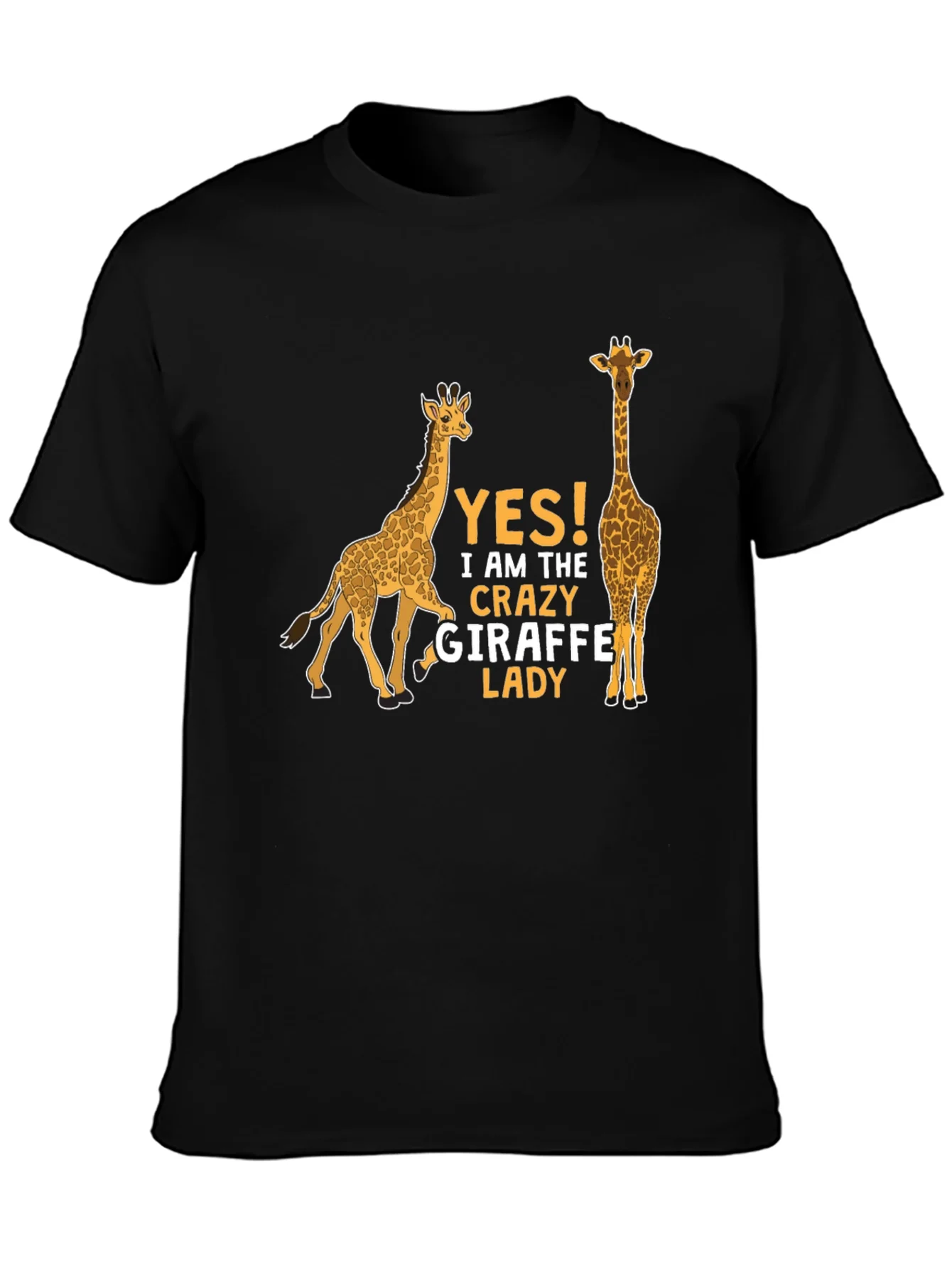 Crazy Giraffe Lady T-Shirt - Novelty Graphic Tee