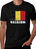 Belgium Flag T-Shirt - Distressed Graphic Tee