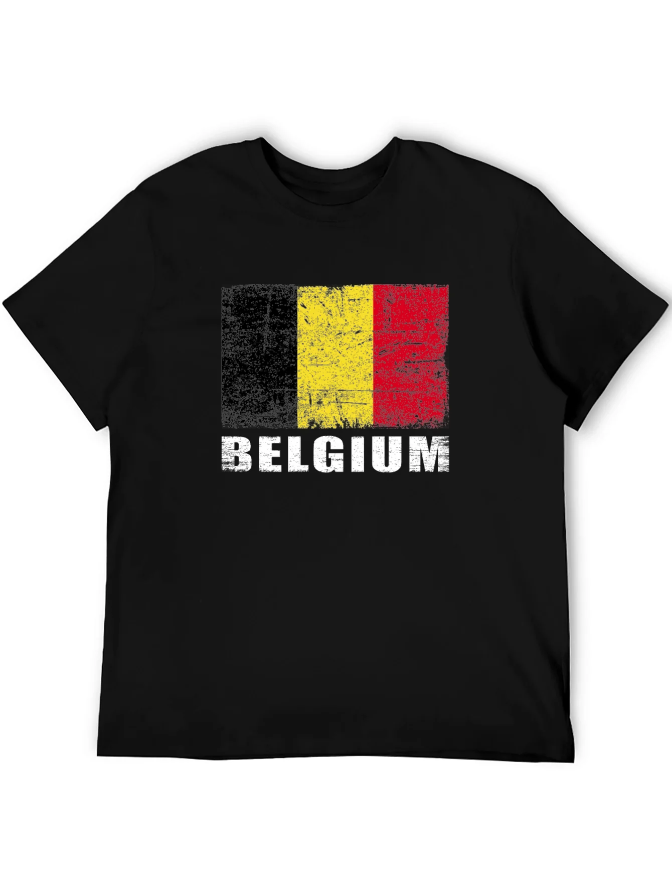 Belgium Flag T-Shirt - Distressed Graphic Tee