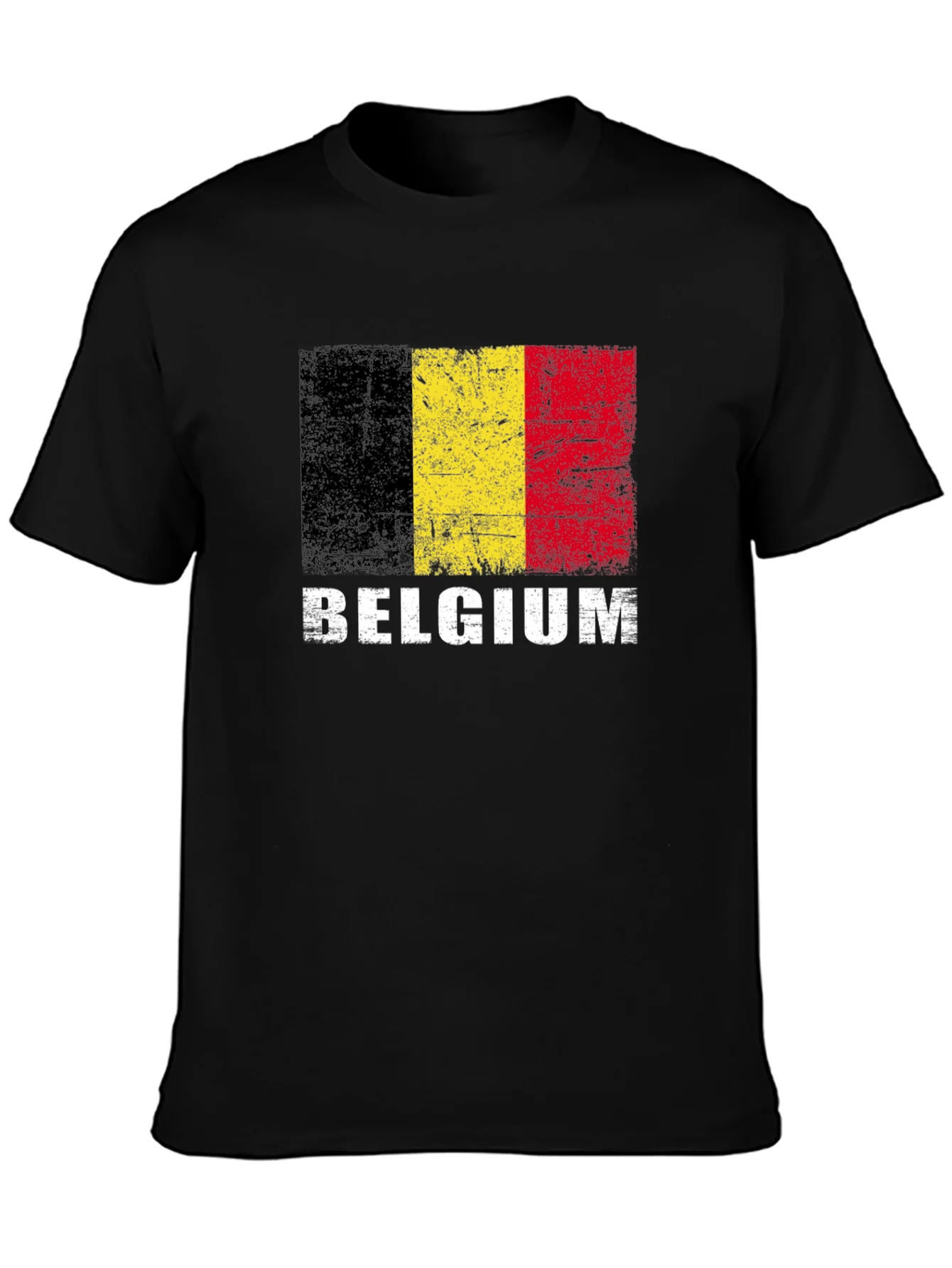Belgium Flag T-Shirt - Distressed Graphic Tee