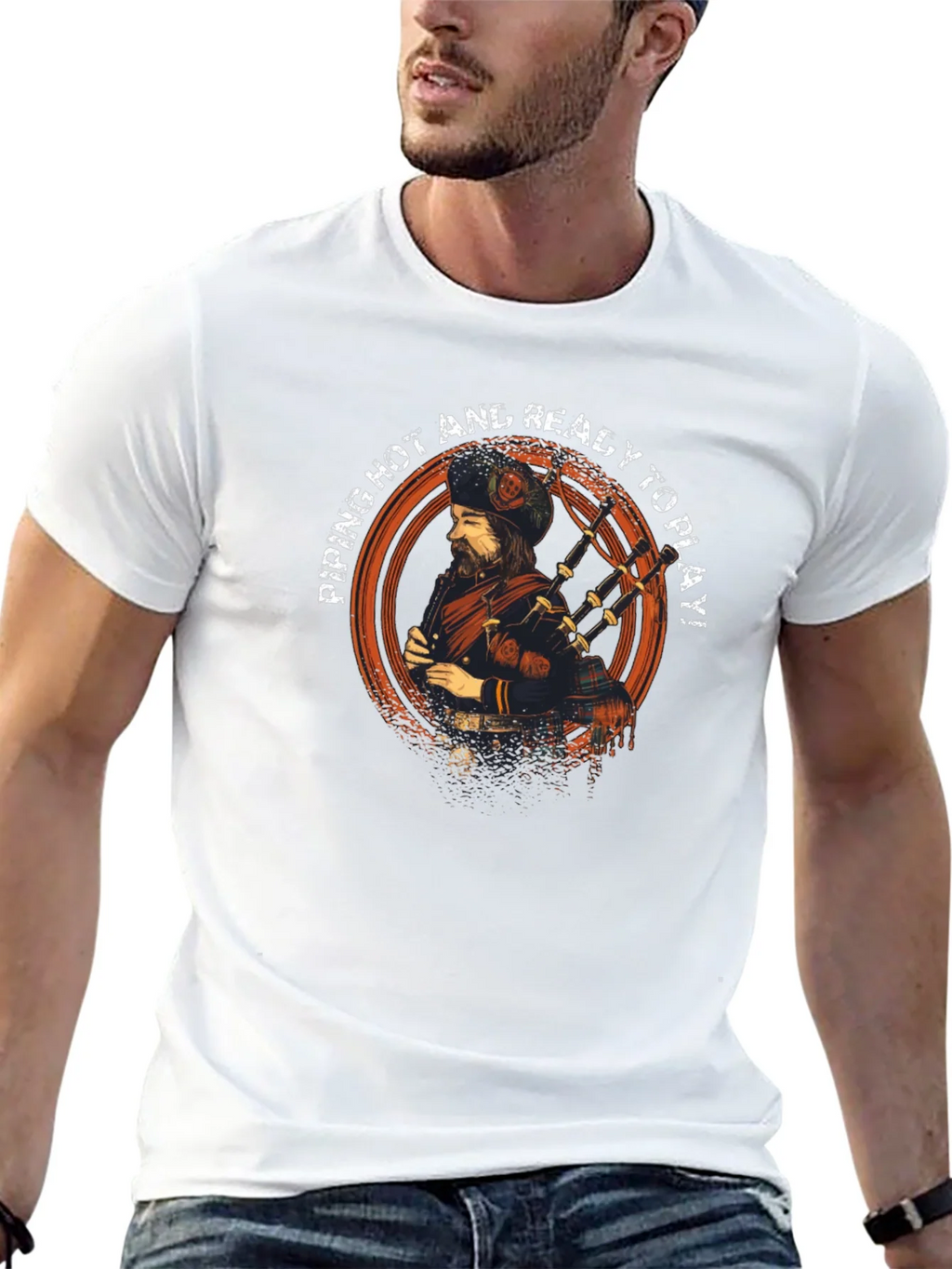 Piping Hot Bagpiper Graphic Tee - Ready to Play!