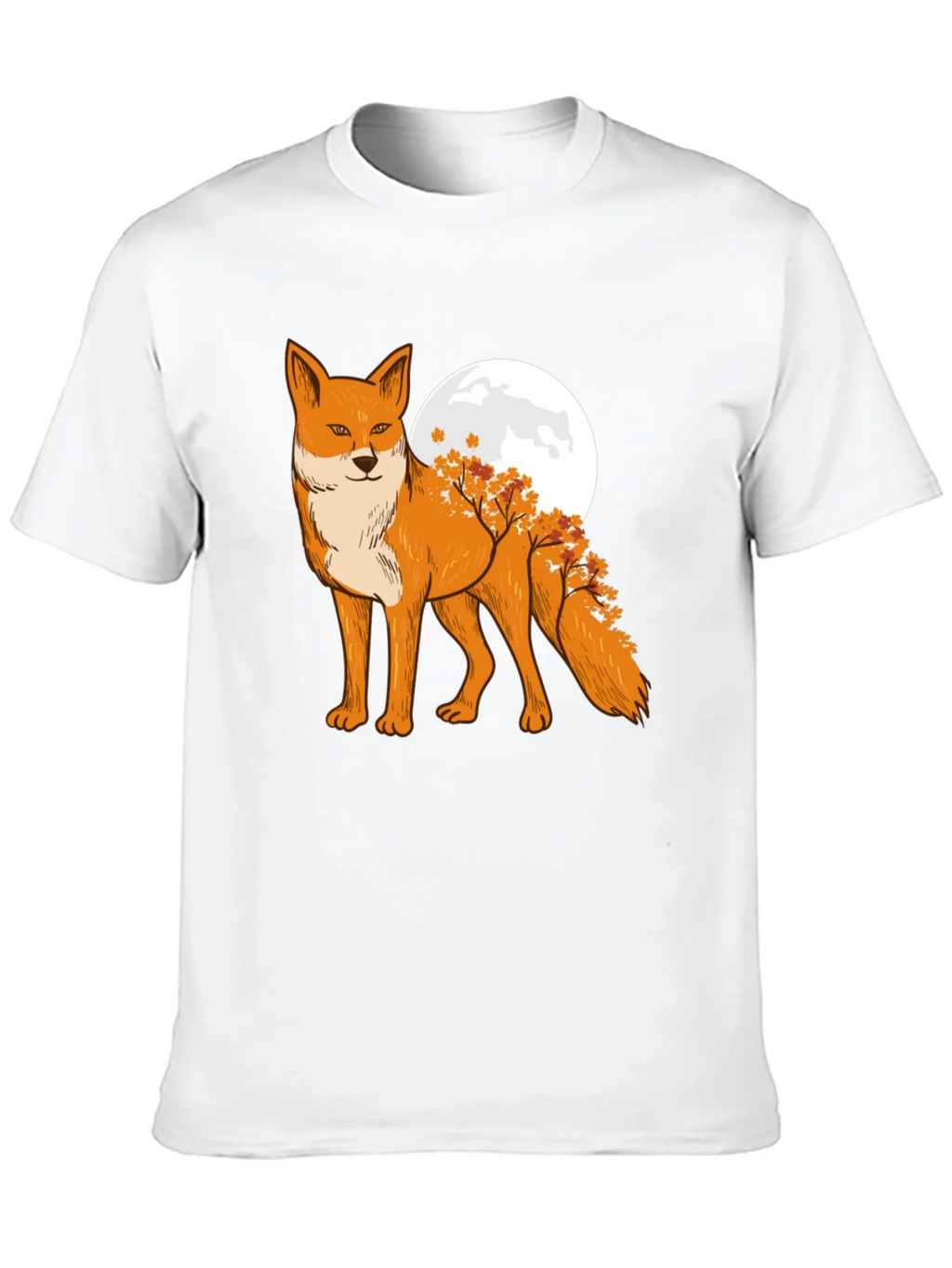 Fox & Moon Graphic Tee - Unique Nature Design