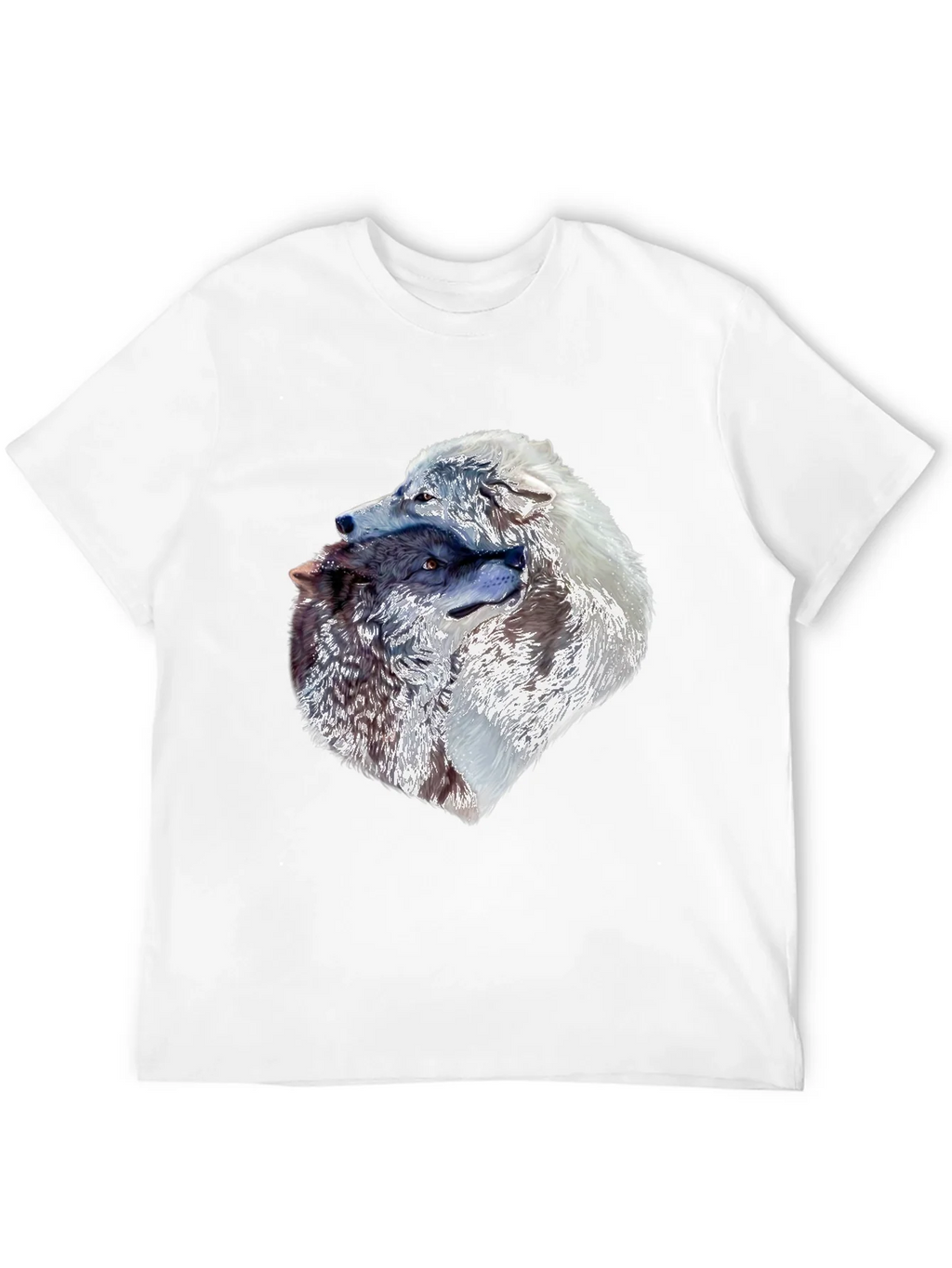 Wolves Head Graphic Black T-Shirt