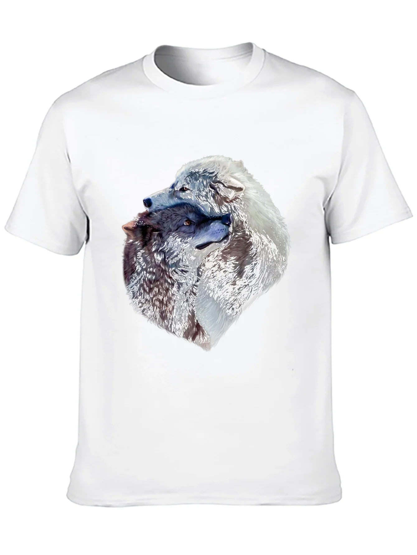 Wolves Head Graphic Black T-Shirt