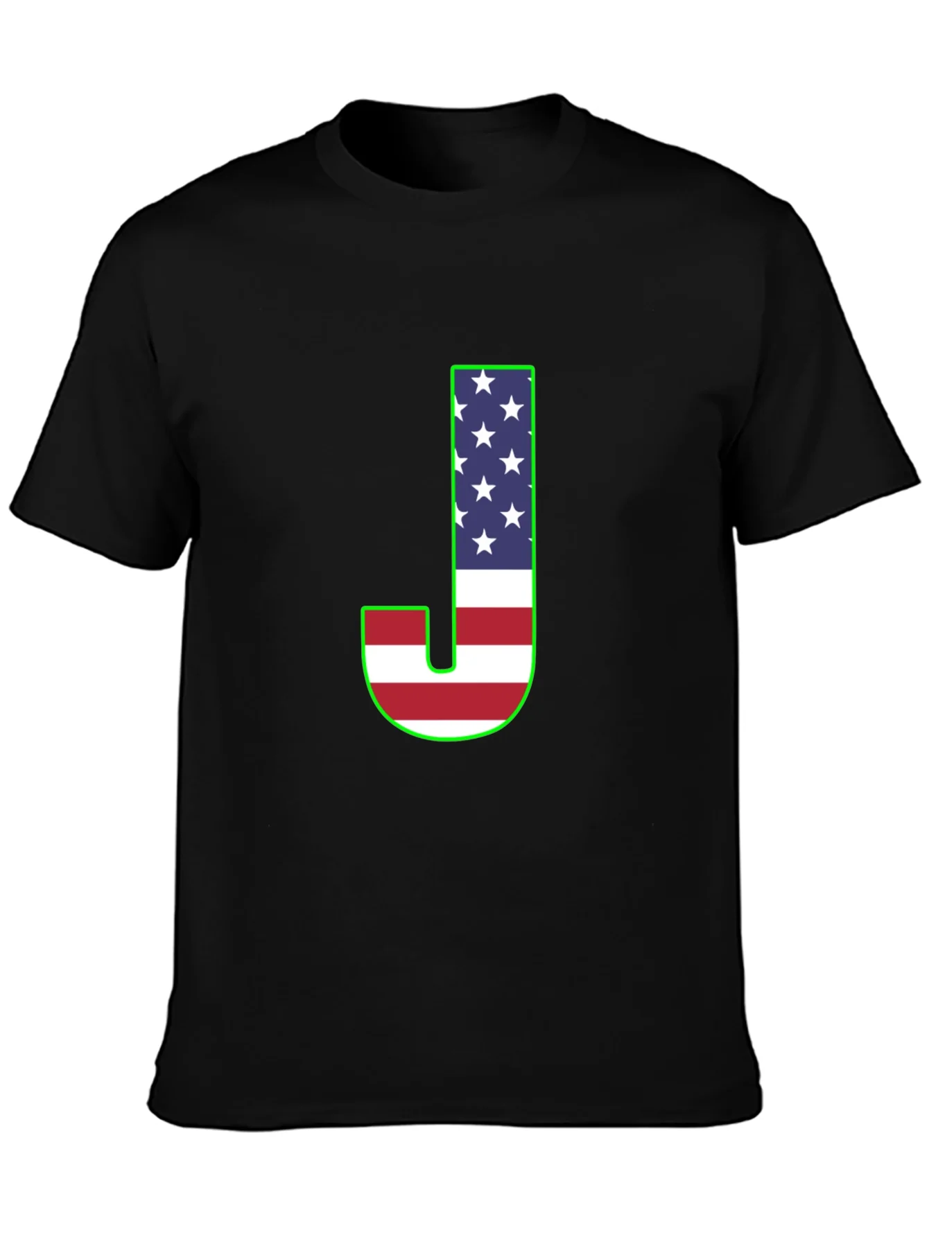 Letter J USA Flag Graphic T-Shirt